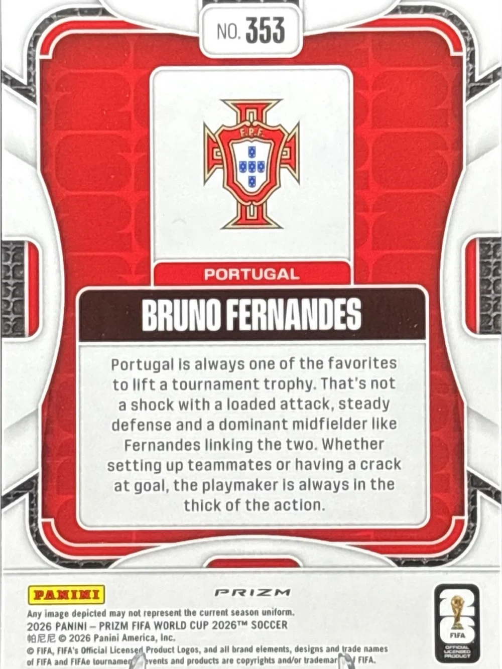 Panini Bruno Fernandes Silver Prizm Soccer Card
